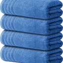 Avalon Towels Bath Towels Set of 4, Size 30 x 60 Inches, Highly Soft and Absorbent, Quick Drying, Lightweight, Perfect for Daily Use (Blue)