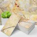 STICKGOO 50-Piece Subway Tile Peel and Stick Backsplash, 4"x 8" Thickened PVC Stick on Tiles for Kitchen, Bathroom, Camper, FireplaceRustic Gold Slate