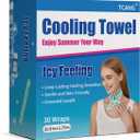 Instant Cooling Scarf Anywhere, Disposable Neck Wrap for Hot Weather, On-The-Go Relief for Beach Days, Commuting, Hiking & Camping,Comfort-Fit Ice Pack,Cooling Patch (30 Pack Sealed)