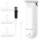 SweetLF Hair Clippers, Silent Cordless Hair Trimmer, Mini Hair Cutting Kit with 3 Guide Combs, USB Rechargeable, Portable, White