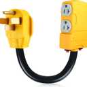 Kanayu 1.8 FT 50 Amp to 20 Amp 110V RV Distribution Adapter Compatible with NEMA 14-50P to 4X 5-20R/ 5-15R 4 Prong RV Generator Dryer Wall Socket to Four Household Outlet with 20amp Circuit Breaker