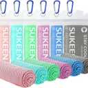 Sukeen Cooling Towels (40"x12"), Cooling Towels for Neck and Face, Soft Breathable Chilly Sweat Towel, Cooling Towel for Gym, Sport, Running, Camping, Fitness, Workout & More Activities (Macaron Pink/Lavender/Mint Green/Macaron Blue/Dark Gray/Sky Blue)