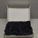 Krifey Black Faux Fur Throw Blanket for Couch Bed, 3D Marble Texture Soft Throws, Cozy Fuzzy Plush Thick Warm Blanket, Faux Rabbit Fleece, Christmas Birthday Gifts for Men Dad, Cool Black, 50x60in