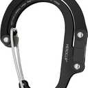 GEAR AID HEROCLIP (Large) Carabiner Gear Clip and Hook for Hanging Heavy Duty Items, Camping Backpacks, Suitcases, Kayaks, Bicycles and More (Stealth Black)