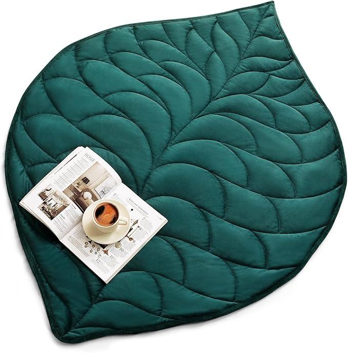 Kaisa Weighted Lap Blanket 7 lbs 41" x 53", Cozy Luxury Crystal Velvet Small Weighted Blanket for Adults, Portable Travel Weighted Blanket for Relaxation, AllSeason Blanket, Machine Washable, Green