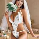 2 x txsrbsj Women Lingerie One-Piece Lace Bodysuit Lingerie Outfits - Adjustable Strap