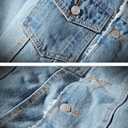 Springrain Men's Sherpa Fleece Lined Denim Jacket Warm Winter Trucker Jacket Cowboy Jean Jacket (L)