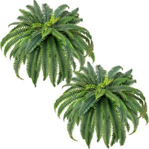 CQURE 48" Large Fake Fern Artificial Ferns for Outdoors,Set of 2 88 Fronds Realistic Artificial Boston Ferns Bush Plant for Indoor Outdoor Garden Porch Decor (Lifelike,UV Resistant,No Maintenance)