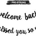 Glitter Black Welcome Back We Missed You So Much Banner,NO DIY,for Welcome Home Celebration Decorations Family Gathering,Back to School Events Military Homecoming Decoration