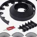 Landscape Edging Kit 90FT 2IN Tall, No Dig Garden Edging with 108 Anchoring Spikes, Plastic Garden Edging Border for Landscaping, Black