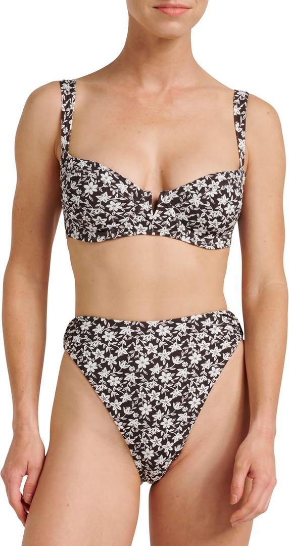 Quiksilver Women's Women's Sonny Make You Mine V-Cut Underwire Bikini Top (Black, L)