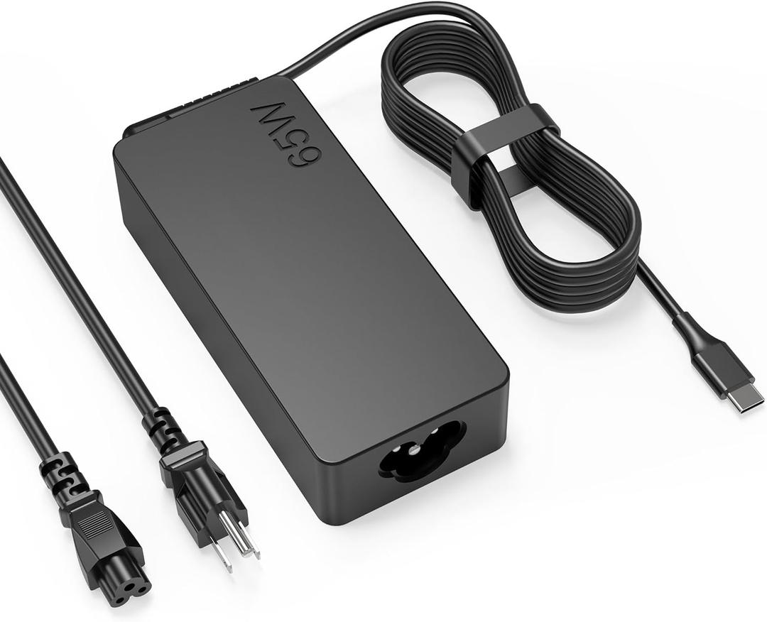 65W USB C Laptop Charger Compatible with Lenovo ThinkPad T14 T15 T16 E14 E15 T480S T580S E480 E580 X1 Carboon Yoga 7i 9i C930 C940 Chromebook C330 S330 Fast Power Adapter