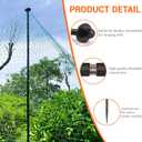 12 Sets Garden Stake Netting Support, Heavy Duty Metal Garden Poles for Netting, Powder Coated Carbon Steel Lawn Plant Support Cage, 72 Inch Garden Fencing Protection Frame