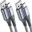 sweguard USB Type C Charger Cable [2-Pack,10ft+10ft] iPhone 15 Charger Nylon Braided Cord for iPhone 15 Pro Max Samsung Galaxy S23 S22 S21 S20 S10 S9 S8 Note 20 10 Flip A53 A54 A71 Pixel LG Moto PS5 (Grey)