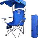 Canopy Chair Folding Camping Recliner Support with Carrying Bag, Blue