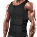 SHAPERIN Men Neoprene Sauna Zipper Waist Trainer Vest Tank Top Trimmer Body Shaper, 3XL