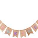 GOER Easter Banner HE Is RISEN for Easter Photo Props,Natural Burlap Decorations