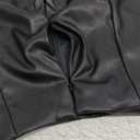 Zebaexf Women Black Leather Shorts High Waist Sexy Legging Faux Stretchy Shorts PU Leather Shorts (Large)