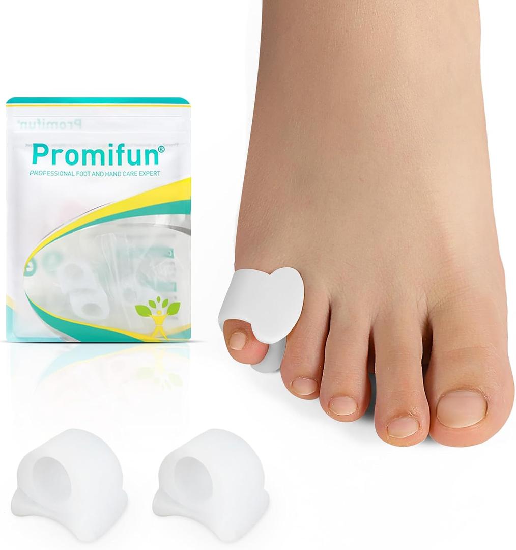 Toe Separators for Women Gel Toe Separators for Overlapping Toes, Bunions, Big Toe Alignment, Corrector and Spacer, Preventing Rubbing Relieve Pressure (Pinky, 12 Pack, White)
