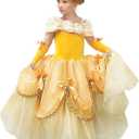 Princess Belle Dress up Halloween Fairy Costume for Toddler Girls, Special Occasion Dresses Birthday Party, Yellow (2-3T)