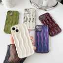Caseative for iPhone 13 Case,Water Ripple Pattern Curly Wave Frame Soft Phone Case (Wine Red)