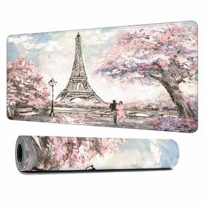 Y YIHANGBEST Eiffel Tower Desk Mouse Pad Mat Paris Pink Tree Landscape Couple Love Extended Gaming Keyboard Mousepad for Computer,Home,Office 35.4"X15.7"