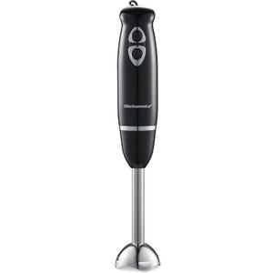 Elite Gourmet EHB1015 Immersion Hand Blender 500 Watts 2 Speed Mixing with Stainless Steel Blades, Detachable Wand Stick Mixer, Smoothies, Baby Food, Soup, Black (Black/Stainless Steel)