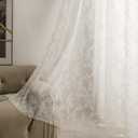 Sutuo Home Ivory Lace Curtains 84 Inches Long 2 Set, Sheer Panels Floral Embroidery Vintage Voile Window Treatment Pair for Bedroom Living Room Kitchen, Retro Christmas Decor Rod Pocket, W57 x L84