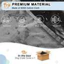 36 inches Dog Crate Cover with Card Pocket, Heavy Duty Polyester Windproof Pet Kennel Universal Fit for 1 or 2 Doors Standard Wire (Grey),
