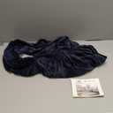 H.VERSAILTEX Round Ottoman Slipcover Ottoman Covers Slipcover Footstool Protector Covers Storage Stool Ottoman Covers Stretch with Elastic Bottom, Feature Real Velvet Plush Fabric (X-Large, Navy)