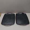 TP Serving Trays with Handles, 19 Inch Large Rectangular Melamine Serving Platter Set of 2, Retro Black
