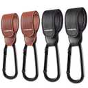 3-Pack Baby Stroller Hooks Clip or Hanging Diaper Bag Universal Hooks Accessories for Stroller and Car or Shopping Cart (Black and Brown)