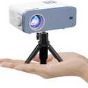 Mini Projector, VOPLLS 1080P Full HD Supported Video Projector, Portable Outdoor Home Theater Movie Projector, 50% Zoom, Compatible with HDMI, USB, AV, Smartphone/Tablet/Laptop (Small Projector)