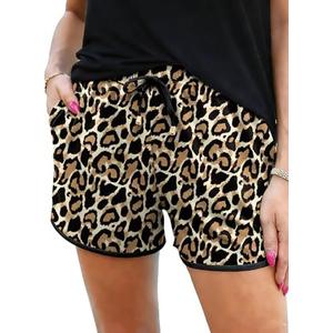 IWOLLENCE Women's Checkered Shorts Elastic Waist with Drawstring Plaid Short Pants Beach Summer with Pockets, L