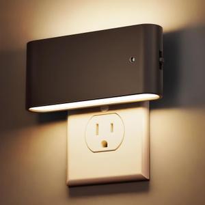 Briignite Night Lights Plug into Wall, 2 Pack, LED Night Light with Dusk to Dawn Light Sensor, Dimmable Night Light Plug in, 3000K Soft White Nightlight for Kids Room Bedroom Hallway Kitchen