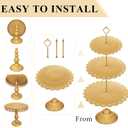Set of 9 Cake Stands Metal Cupcake Stand Set Multiple Styles Candy Fruit Display Tower Dessert Plate Cake Serving Tray for Birthday Party Wedding Anniversary Baby Shower Engagement (Gold)