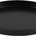 Black Round Metal Candle Holder Tray, Decorative Serving Tray for Modern Farmhouse Home Decorations (11.8")