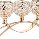 Crystal Candle Holders 3 Wick Gold Centerpiece Table Decorations for Dining Room Living Room Bling Votive Tealight Candle Holder Coffee Dining Table Centerpiece Decor Christmas Decorations