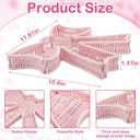 Sanwuta Pink Bow Rattan Vanity Tray Coquette Organizer for Cosmetics, Jewelry, Perfume, Candle, Key Cute Rattan Tray for Bathroom, Kitchen, Countertop, Enteryway, Toilet Tank, Sink