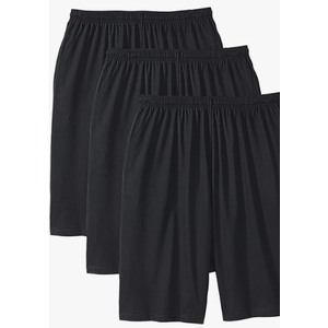 KingSize Men's Big & Tall Lightweight Extra Long Shorts 3-Pack - XL, Classic Black