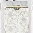 Case-Mate Magnetic Wallet for iPhone [Card Holder] Vegan Leather MagSafe Case [Holds up to 3 Cards]- Detachable Magnetic Phone Wallet - for iPhone 17 Pro Max and Older, Pixel 10 - Floral Gems