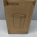 KSSKSS 3 Pack Bathroom Small Trash Can with Lid, 2.6 Gallon Slim Garbage Bin with Pop-Up Lid, 10L Plastic Wastebasket for Bedroom, Office, Kitchen, Toilet (White)