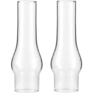 Lewtemi 2 Pcs 1 1/4 Inch Base Tiny Oil Lamp Chimney Kerosene Lamps Shade Oil Lamp Glass Replacement for Miniature Kerosene Lamps (Classic)