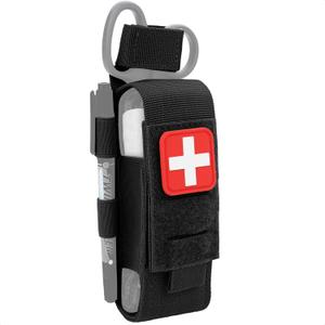ZZY Tactical Tourniquet Pouch Holder, Molle Medical Shears Pouch EMT Scissors Bag Fit for Tourniquet, EMT Shears, Folding Knife, Outdoor Small Tool Bag Organizer (Black)
