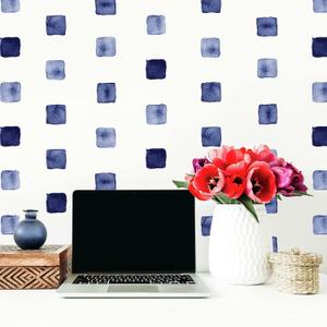 RoomMates RMK4885SCS Blue Watercolor Blocks Peel and Stick Wall Decals ((Pack of 1))