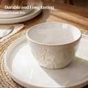 DOWAN 32 OZ Soup Bowls, Ceramic Cereal Bowl Set of 4, Large Bowls for Pho/Ramen/Pasta/Salad Bowls, Embossed Floral, Stackable Bowl Set, Microwave & Dishwasher Safe, for Mothers' Day and Housewarming