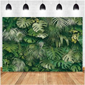 Tropical Green Leaves Theme Photography Backdrops 7X5F Wedding Bride Shower Party Decor Newborn Baby Shower Banner Photo Background Studio Shooting Props