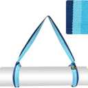 Yoga Mat Carrier Strap | Adjustable Mat Holder Sling for Carrying Mats | Thick & Comfy Texture | Yoga Mat Strap (Blue)