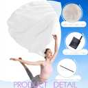 Wuchieal 55" 1 Piece Praise flag with Scalable pole, worship flag Semicircle Worship Angel Wing Flags for Church Dance Banner, Color Guard flags for Teenager -0# White