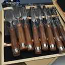 10-Pieces Woodworking Wood Chisel Set with Wooden Box, Honing Guide, Sharpening Stone, Razor Sharp CR-V 60 Steel Blades